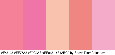 #F48198 #EF75A8 #F9C2AE #EF8681 #F4ABC9 Colors