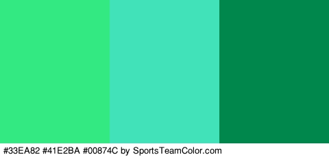 #33EA82 #41E2BA #00874C Colors