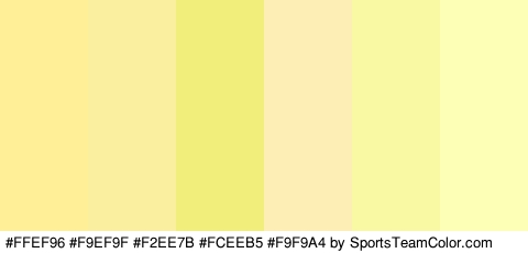 #FFEF96 #F9EF9F #F2EE7B #FCEEB5 #F9F9A4 #FDFFB7 Colors