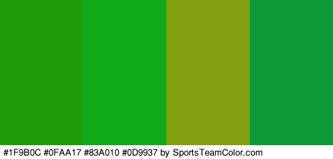 #1F9B0C #0FAA17 #83A010 #0D9937 Colors