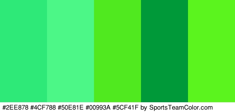 #2EE878 #4CF788 #50E81E #00993A #5CF41F Colors