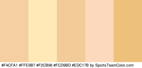 #F4CFA1 #FFE9B7 #F2CB96 #FCD9BD #EDC17B Colors