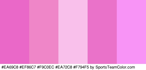 #EA69C8 #EF86C7 #F9C0EC #EA72C8 #F794F5 Colors