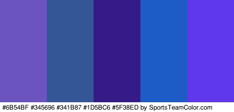 #6B54BF #345696 #341B87 #1D5BC6 #5F38ED Colors