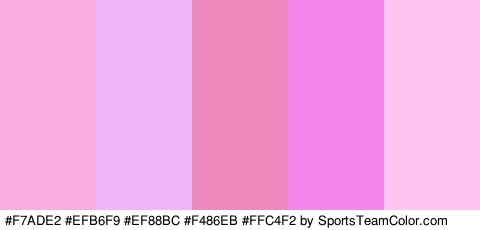 #F7ADE2 #EFB6F9 #EF88BC #F486EB #FFC4F2 Colors