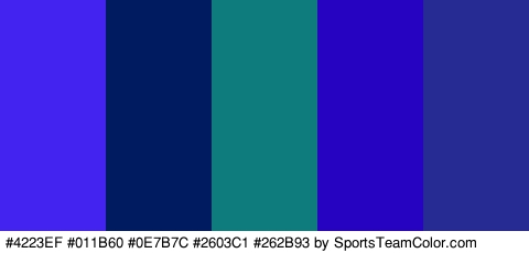 #4223EF #011B60 #0E7B7C #2603C1 #262B93 Colors