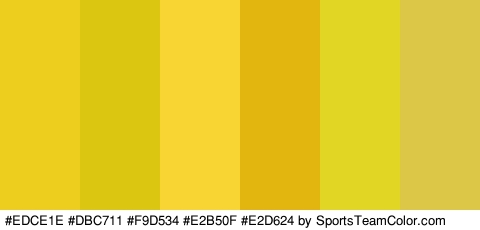 #EDCE1E #DBC711 #F9D534 #E2B50F #E2D624 #DDC746 Colors