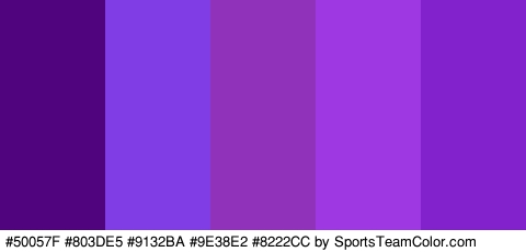 #50057F #803DE5 #9132BA #9E38E2 #8222CC Colors