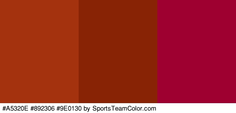 #A5320E #892306 #9E0130 Colors