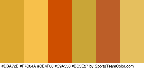 #DBA72E #F7C04A #CE4F00 #C9A538 #BC5E27 #E5BF5E Colors