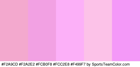 #F2A9CD #F2A2E2 #FCB0F8 #FCC2E8 #F499F7 Colors