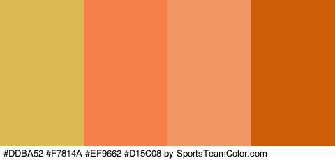 #DDBA52 #F7814A #EF9662 #D15C08 Colors