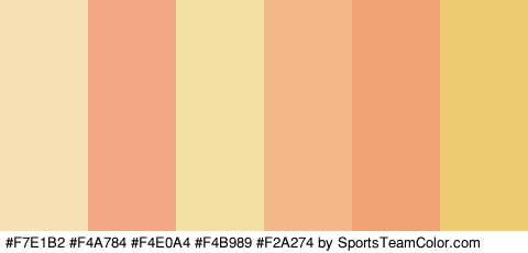 #F7E1B2 #F4A784 #F4E0A4 #F4B989 #F2A274 #EFCC73 Colors