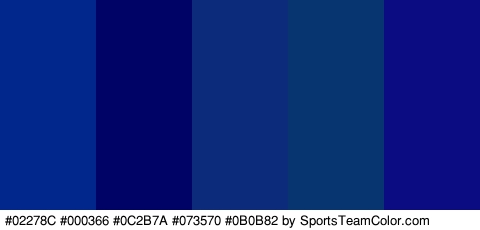 #02278C #000366 #0C2B7A #073570 #0B0B82 Colors