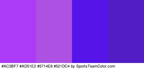 #AC3BF7 #AD51E2 #5714E8 #521DC4 Colors