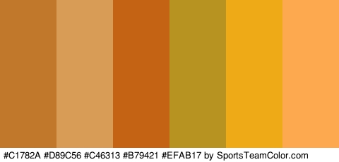 #C1782A #D89C56 #C46313 #B79421 #EFAB17 #FCA950 Colors