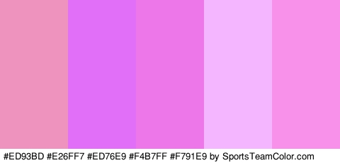 #ED93BD #E26FF7 #ED76E9 #F4B7FF #F791E9 Colors