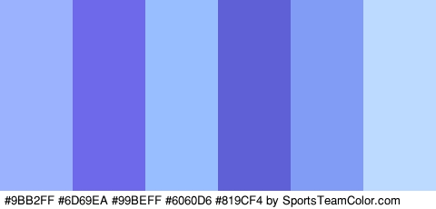 #9BB2FF #6D69EA #99BEFF #6060D6 #819CF4 #BCD9FF Colors