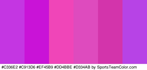 #C336E2 #C913D6 #EF45B9 #DD4BBE #D334AB #B742E5 Colors