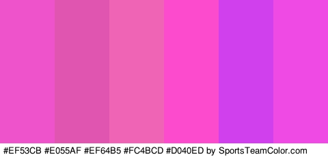 #EF53CB #E055AF #EF64B5 #FC4BCD #D040ED #EF4AE4 Colors