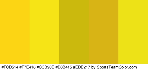 #FCD514 #F7E416 #CCB90E #D8B415 #EDE217 Colors