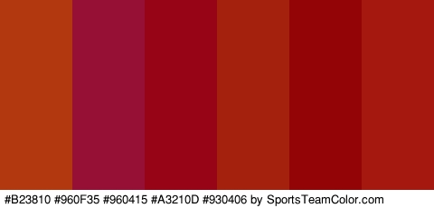 #B23810 #960F35 #960415 #A3210D #930406 #A51810 Colors