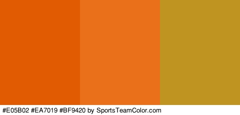 #E05B02 #EA7019 #BF9420 Colors