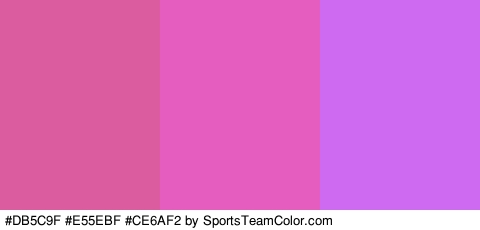 #DB5C9F #E55EBF #CE6AF2 Colors