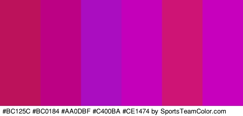 #BC125C #BC0184 #AA0DBF #C400BA #CE1474 #C600BC Colors