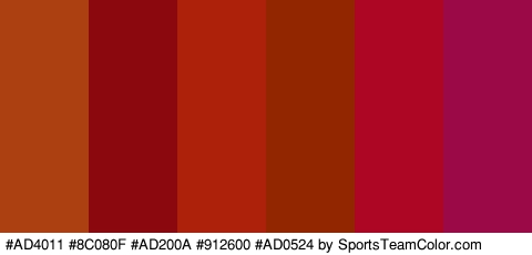 #AD4011 #8C080F #AD200A #912600 #AD0524 #9B0A47 Colors