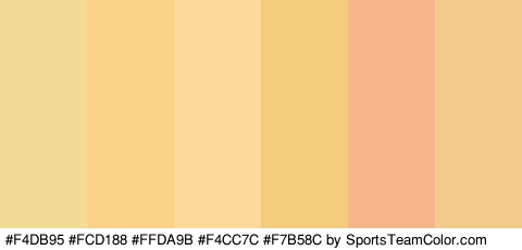 #F4DB95 #FCD188 #FFDA9B #F4CC7C #F7B58C #F4CB8D Colors