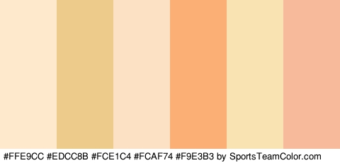 #FFE9CC #EDCC8B #FCE1C4 #FCAF74 #F9E3B3 #F7BA9B Colors