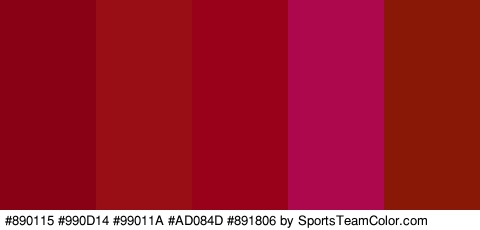 #890115 #990D14 #99011A #AD084D #891806 Colors