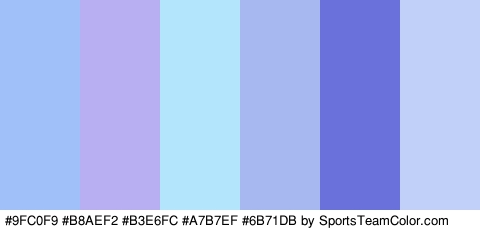 #9FC0F9 #B8AEF2 #B3E6FC #A7B7EF #6B71DB #C0D0F9 Colors