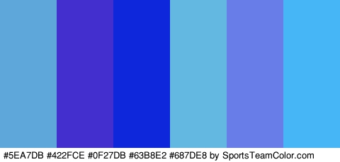 #5EA7DB #422FCE #0F27DB #63B8E2 #687DE8 #47B6F7 Colors