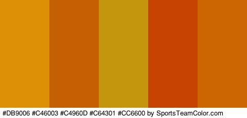 #DB9006 #C46003 #C4960D #C64301 #CC6600 Colors