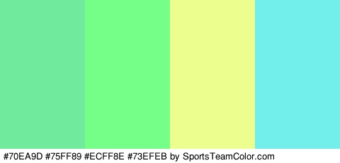 #70EA9D #75FF89 #ECFF8E #73EFEB Colors