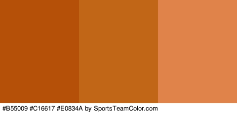 #B55009 #C16617 #E0834A Colors