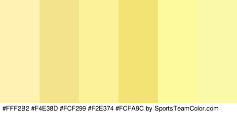 #FFF2B2 #F4E38D #FCF299 #F2E374 #FCFA9C #F9F9A9 Colors