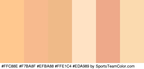 #FFC88E #F7BA8F #EFBA88 #FFE1C4 #EDA989 #FCDAB0 Colors