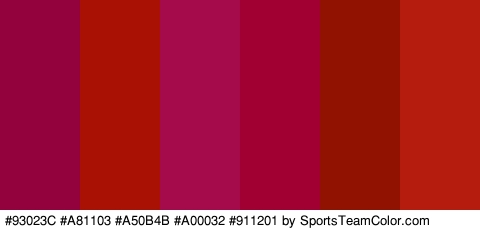 #93023C #A81103 #A50B4B #A00032 #911201 #B51C0E Colors