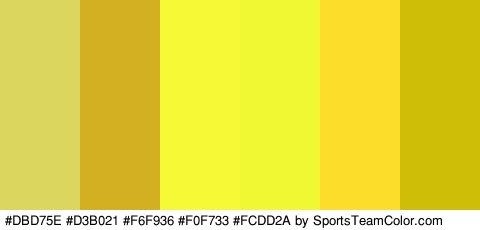 #DBD75E #D3B021 #F6F936 #F0F733 #FCDD2A #CEBE08 Colors