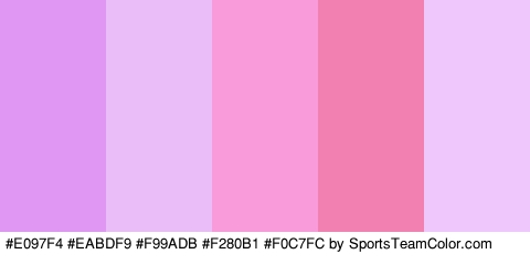 #E097F4 #EABDF9 #F99ADB #F280B1 #F0C7FC Colors