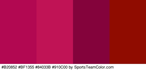 #B20852 #BF1355 #84033B #910C00 Colors