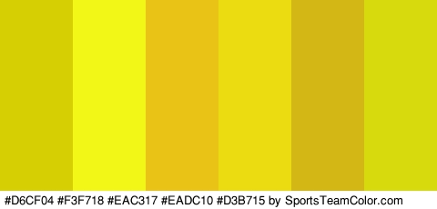 #D6CF04 #F3F718 #EAC317 #EADC10 #D3B715 #D7DB0D Colors