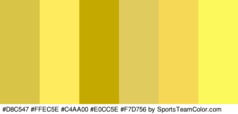 #D8C547 #FFEC5E #C4AA00 #E0CC5E #F7D756 #FCF95D Colors