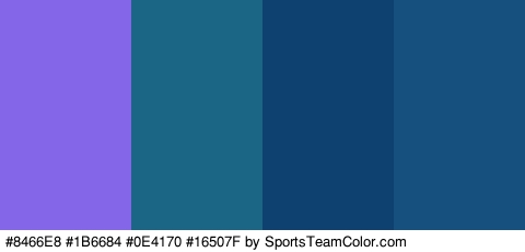 #8466E8 #1B6684 #0E4170 #16507F Colors