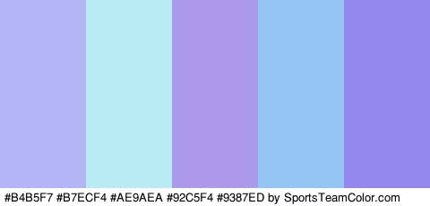 #B4B5F7 #B7ECF4 #AE9AEA #92C5F4 #9387ED Colors