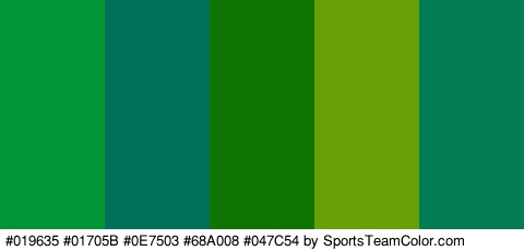 #019635 #01705B #0E7503 #68A008 #047C54 Colors