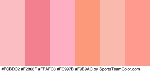 #FCBDC2 #F2808F #FFAFC3 #FC997B #F9B9AC #FF9B8E Colors